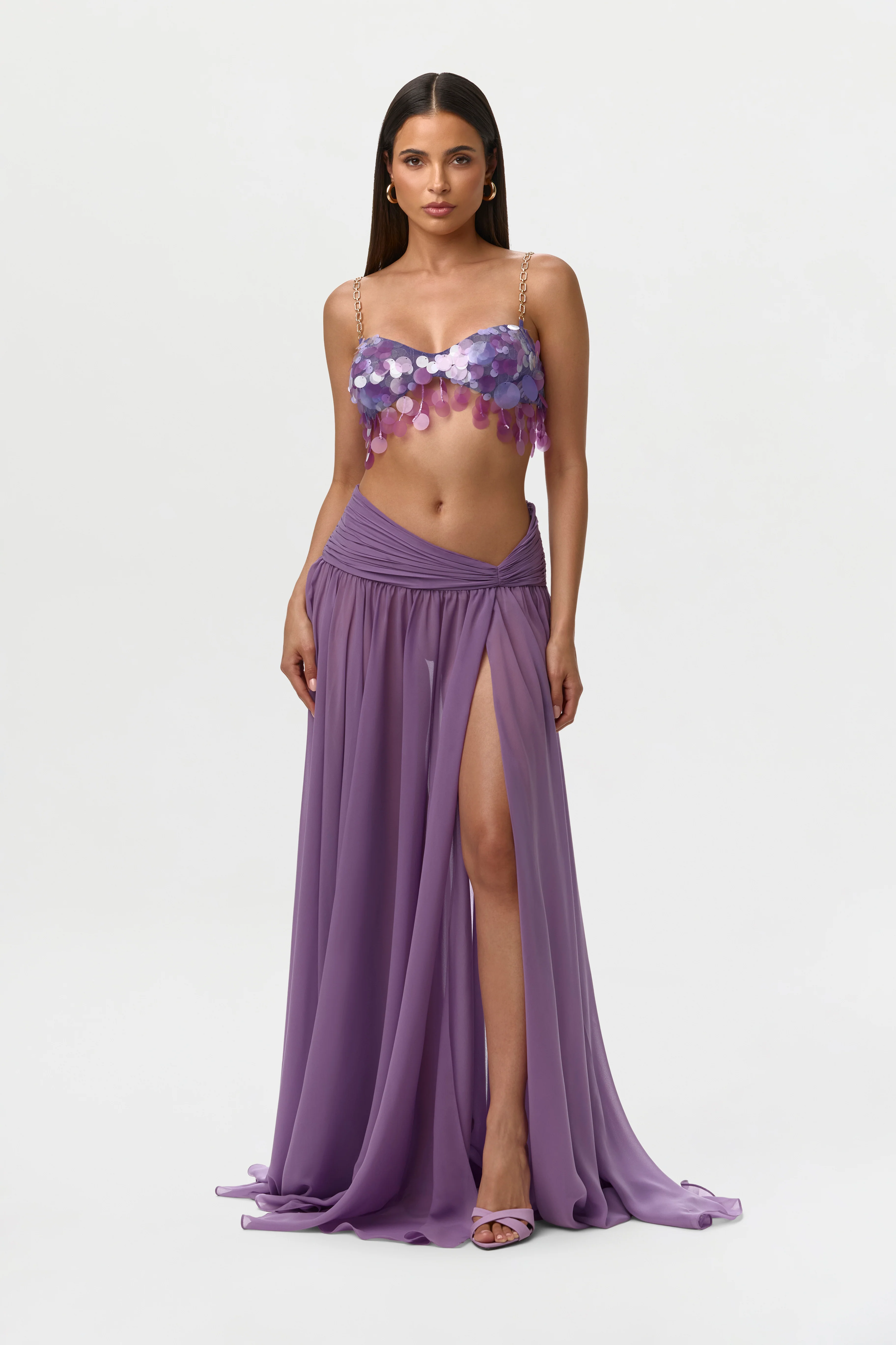 Chiffon Asymmetric Maxi Skirt - Image 2