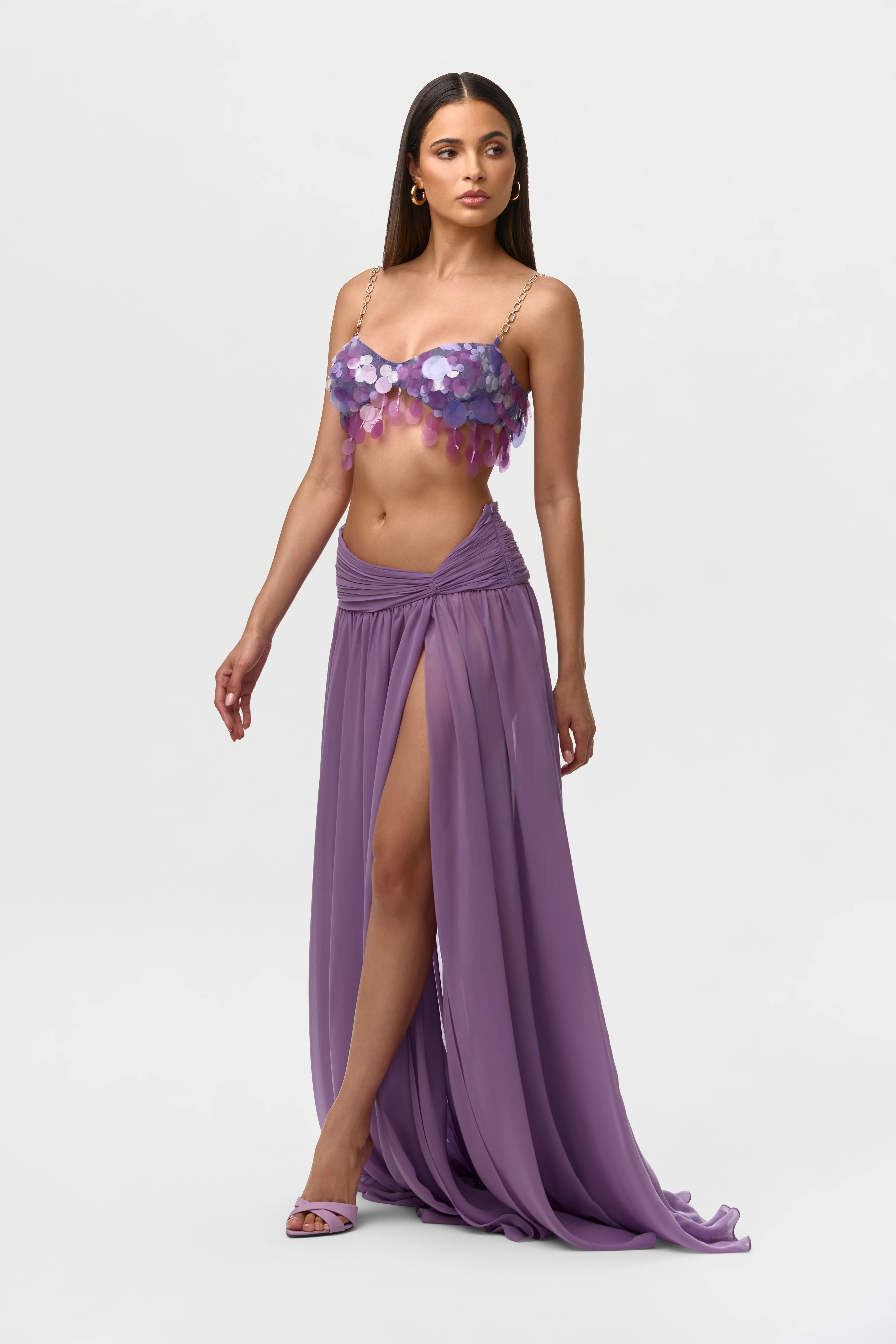 Chiffon Asymmetric Maxi Skirt - Image 4