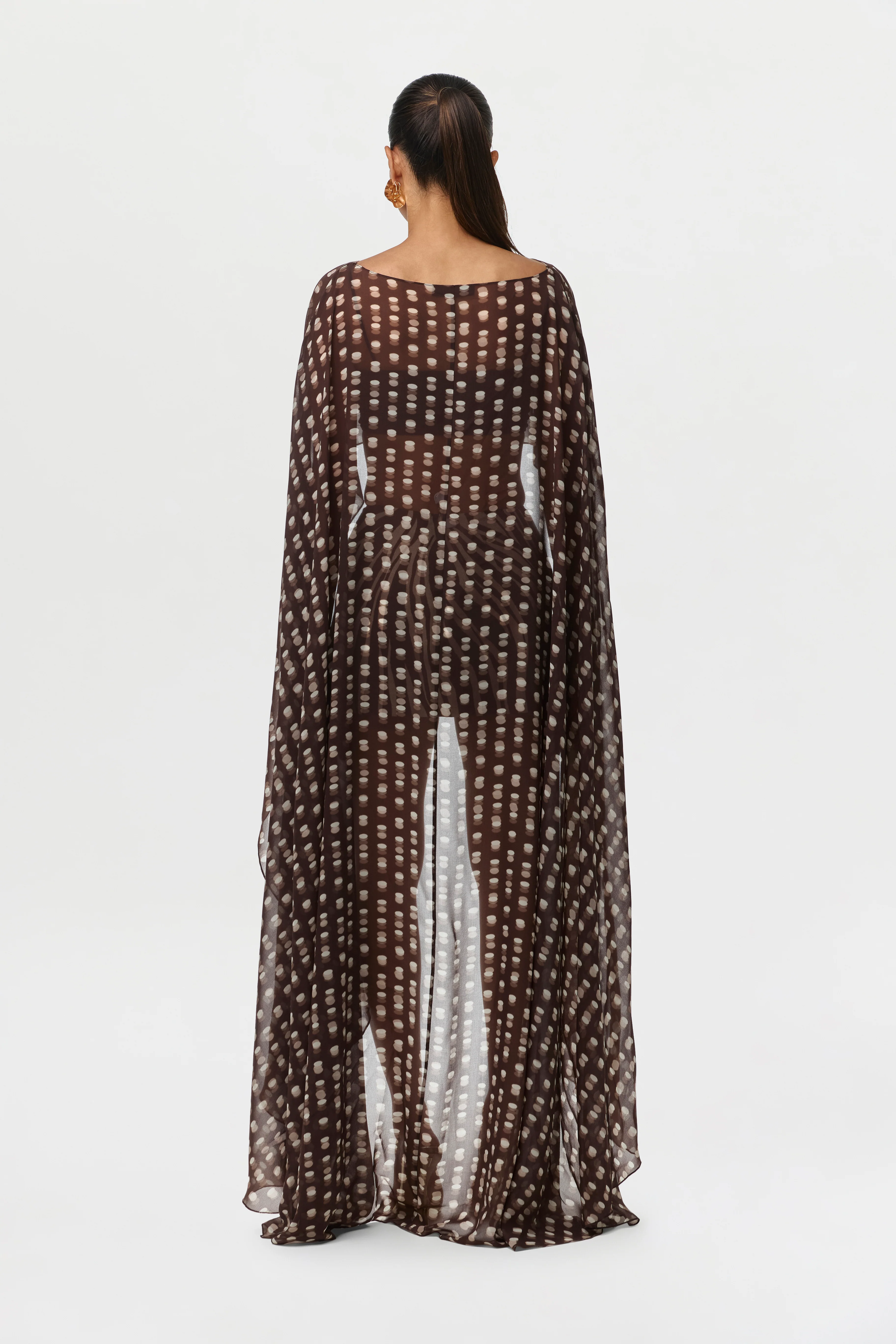 Chiffon Print Cape Crop Top - Image 5