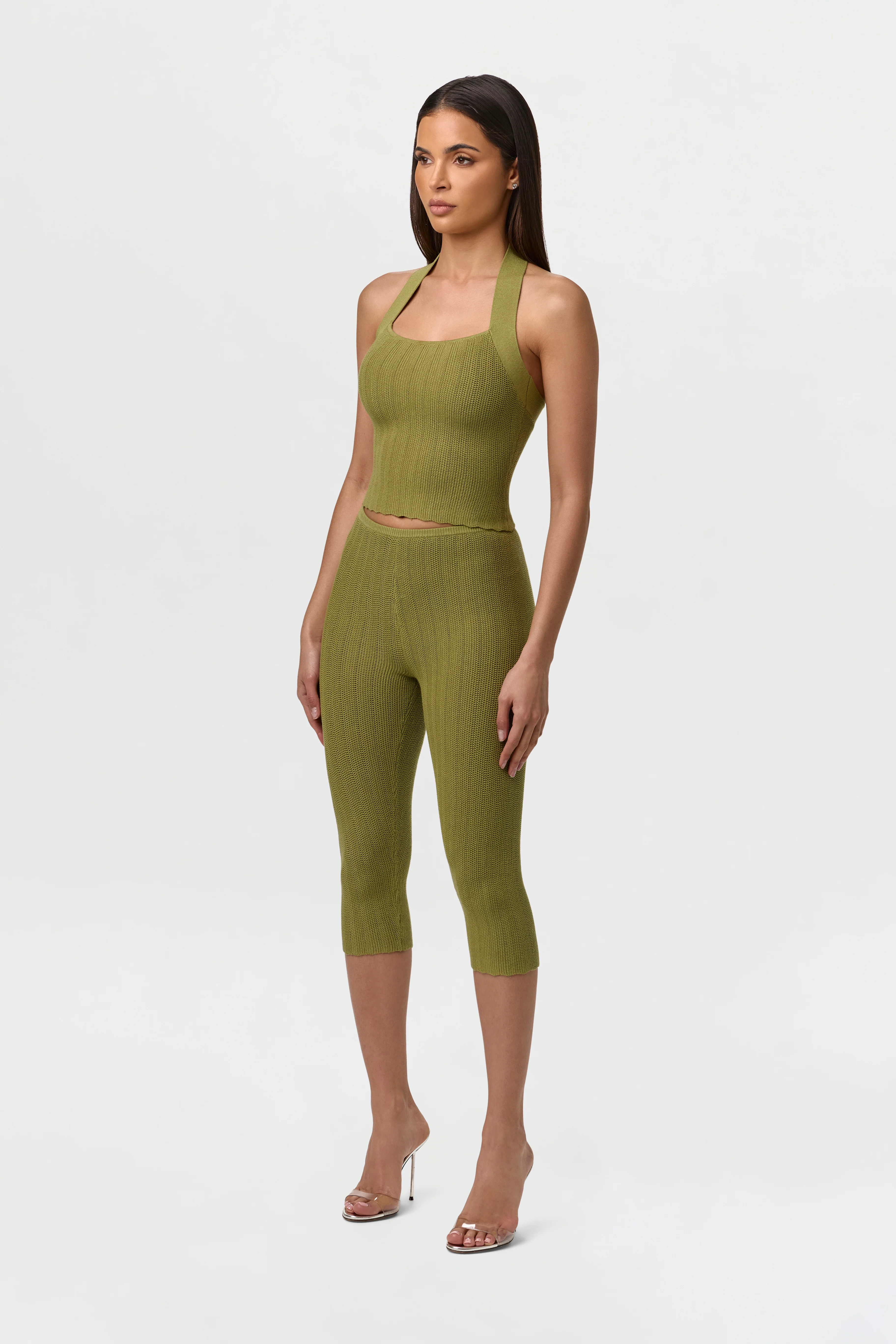 Knit Open Back Halter Top - Image 3