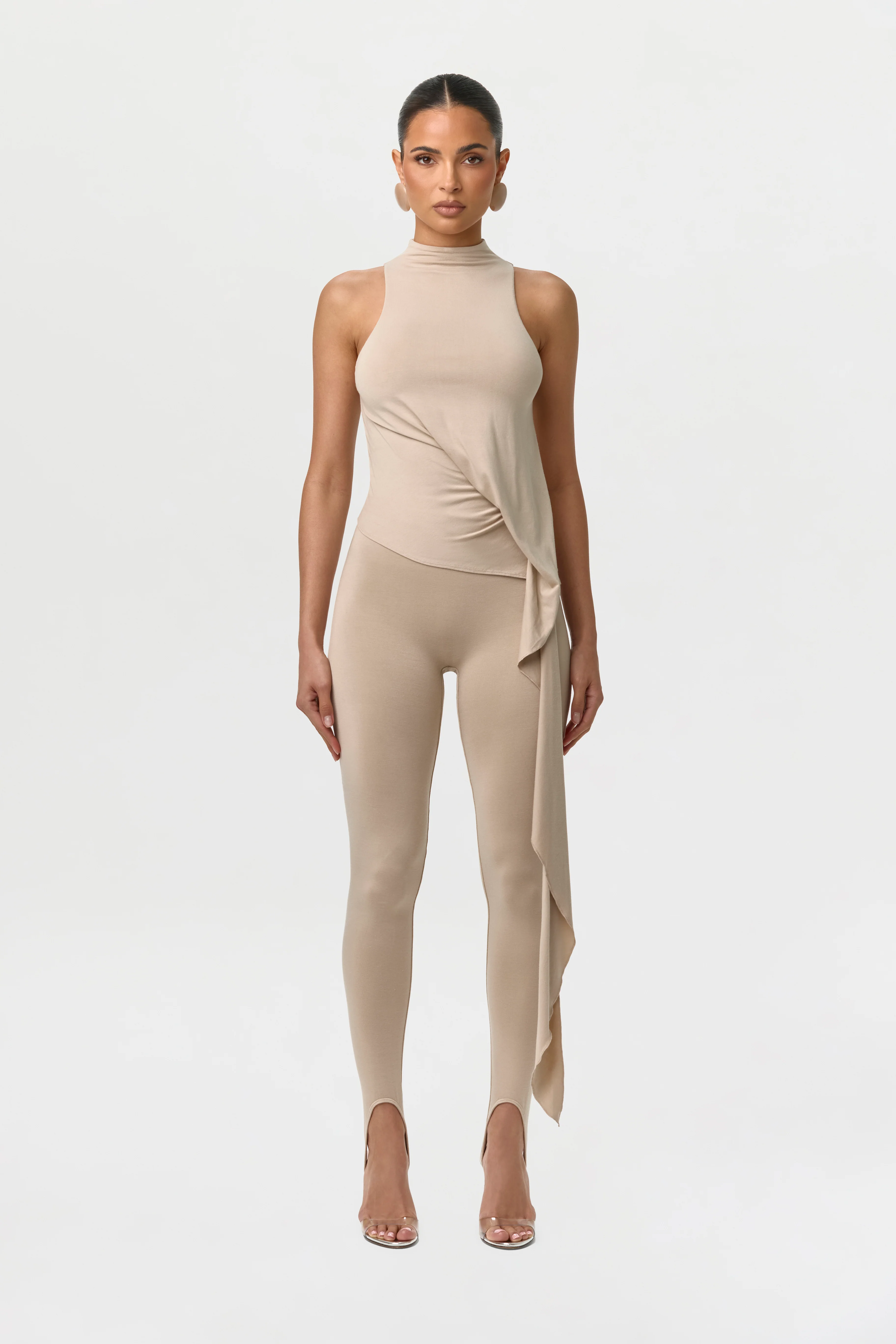 Smooth Sleeveless Drape Top - Image 10