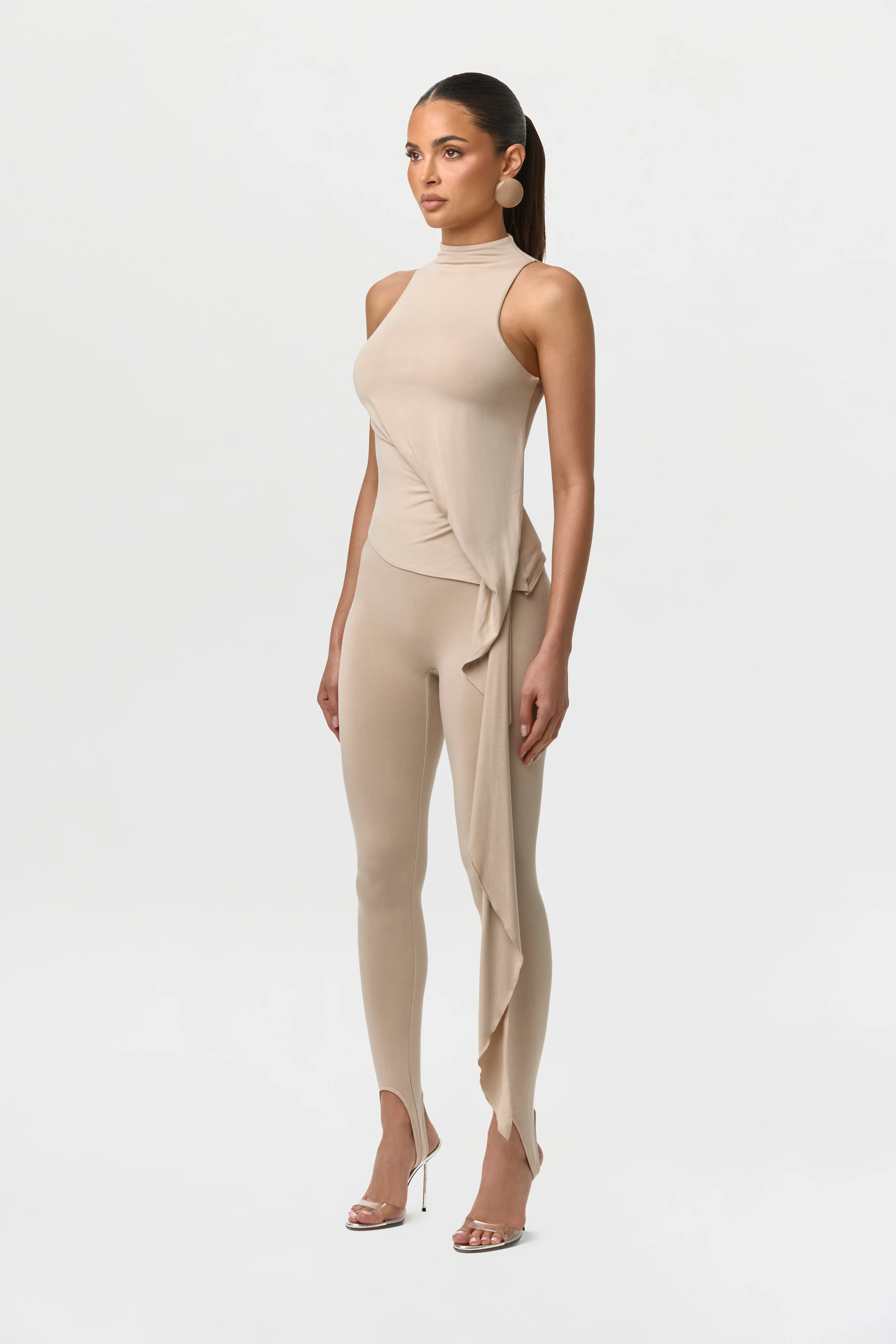 Smooth Sleeveless Drape Top - Image 11