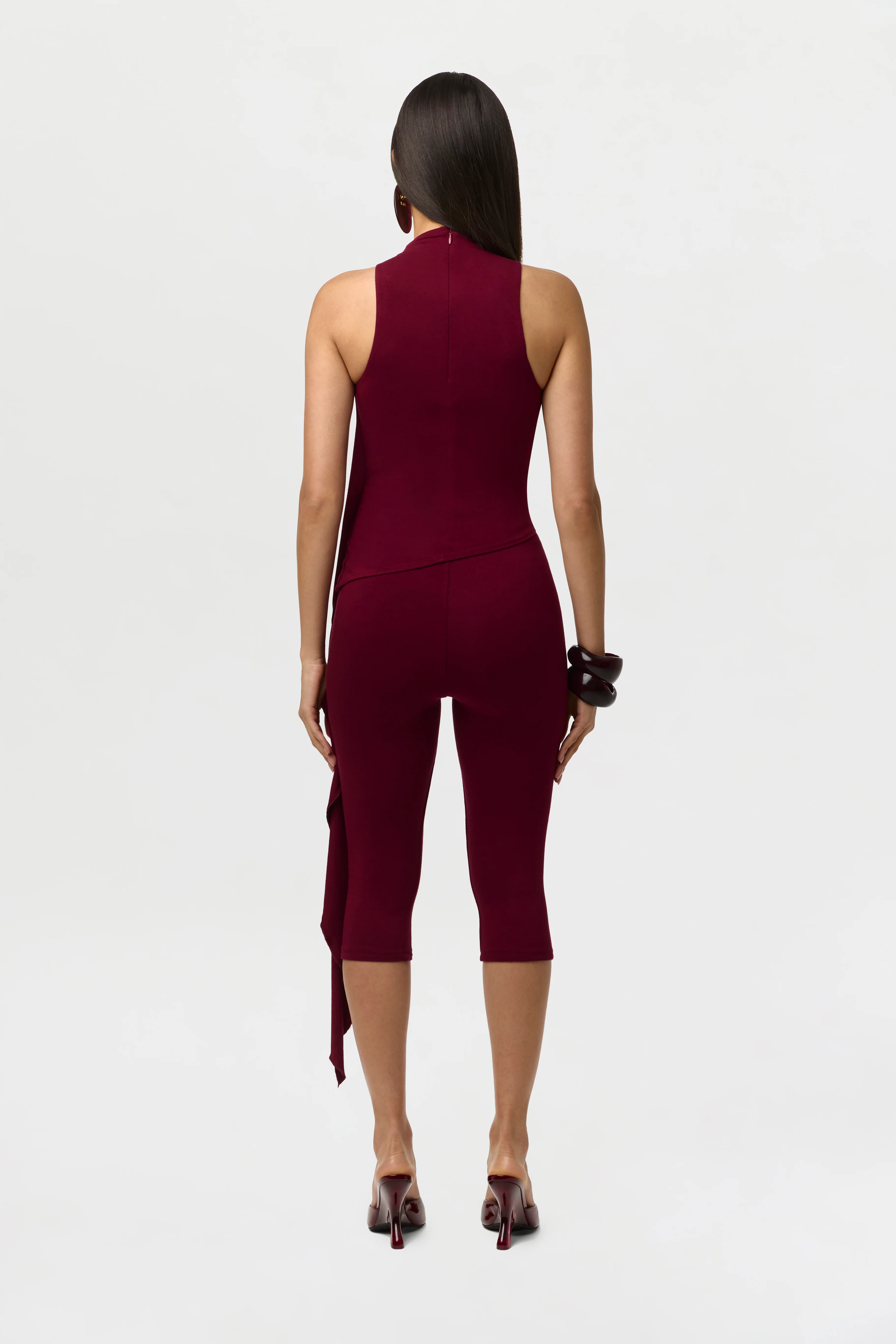 Smooth Sleeveless Drape Top - Image 4