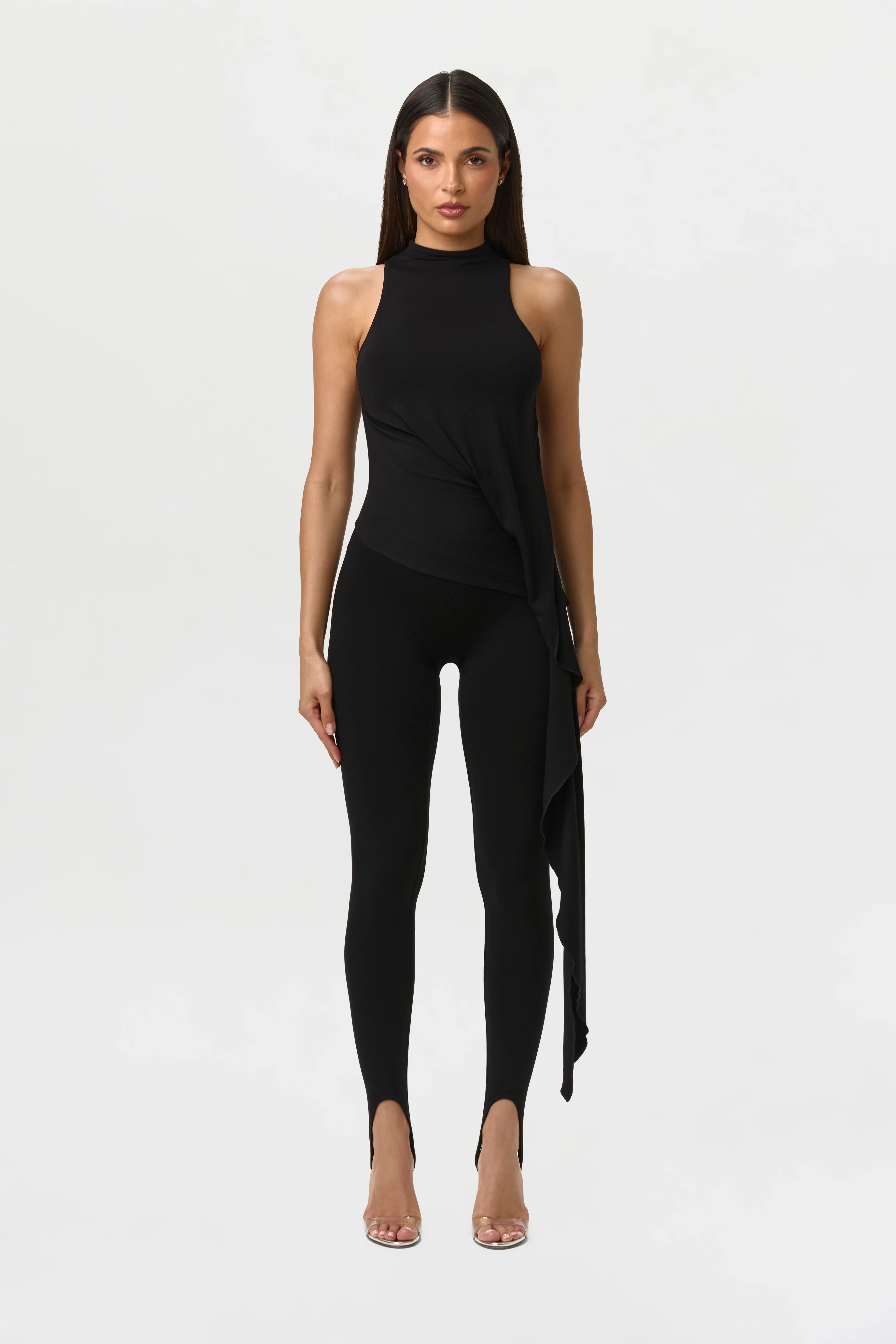 Smooth Sleeveless Drape Top - Image 6