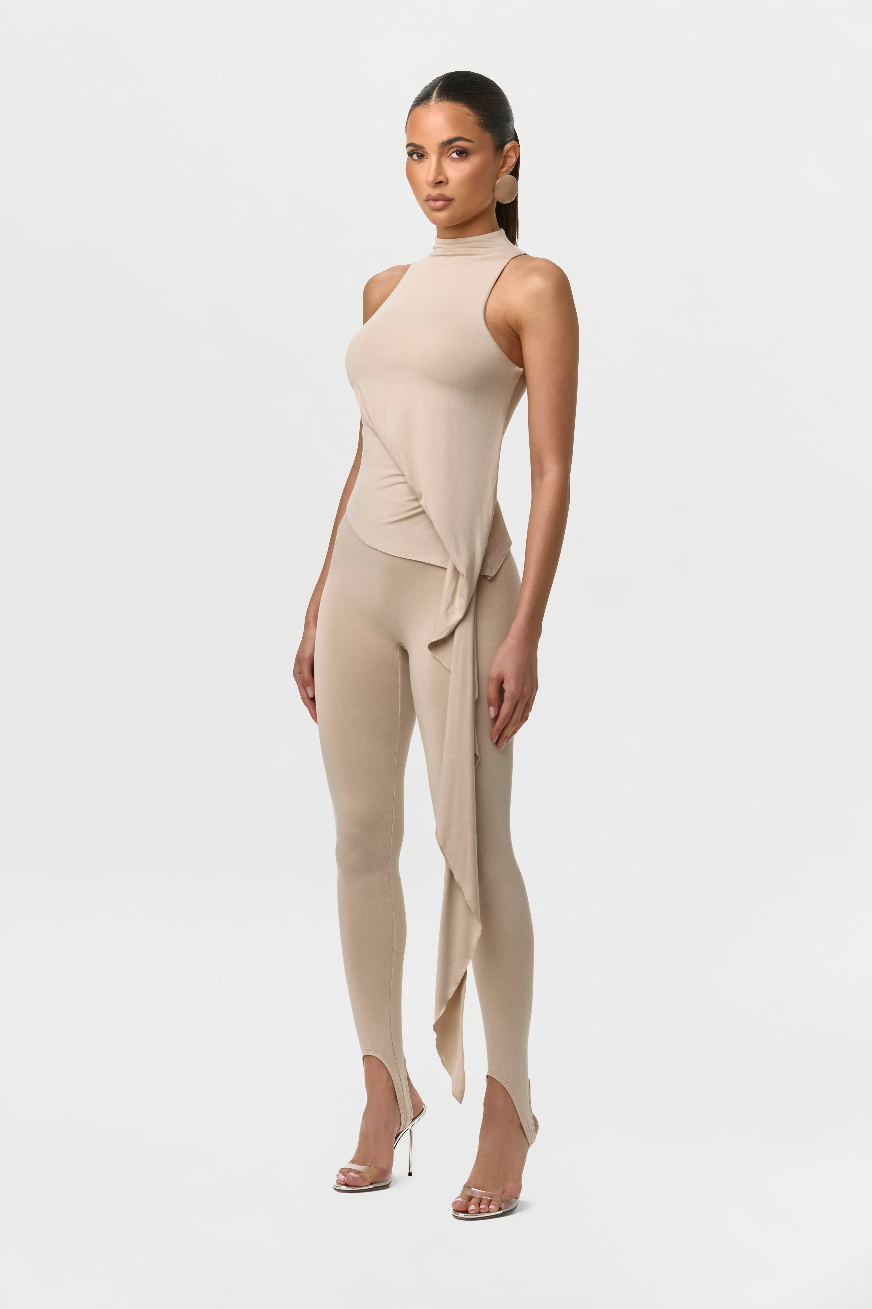 Smooth Sleeveless Drape Top - Image 9