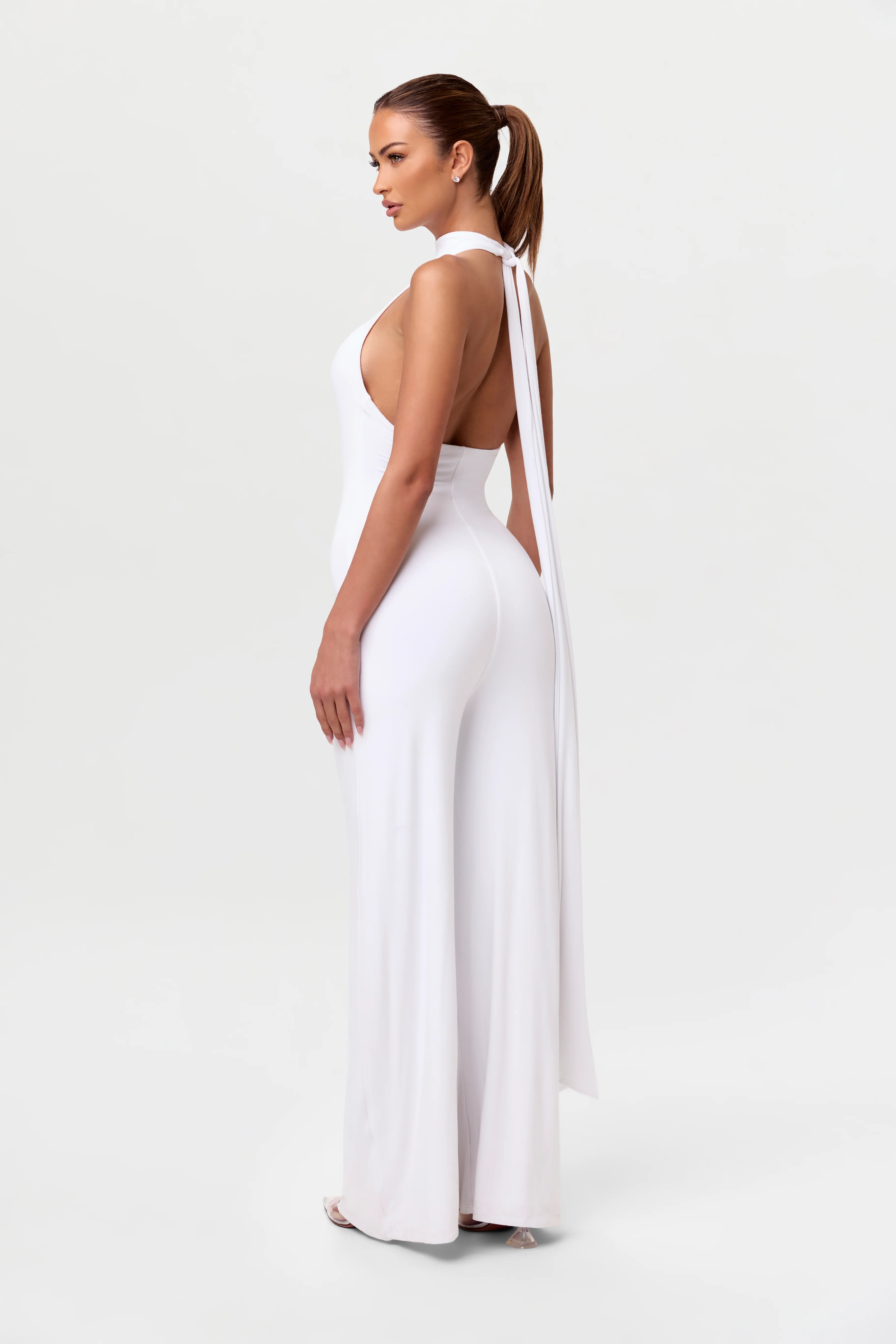 Smooth Halter Wide Leg Jumpsuit - Image 10
