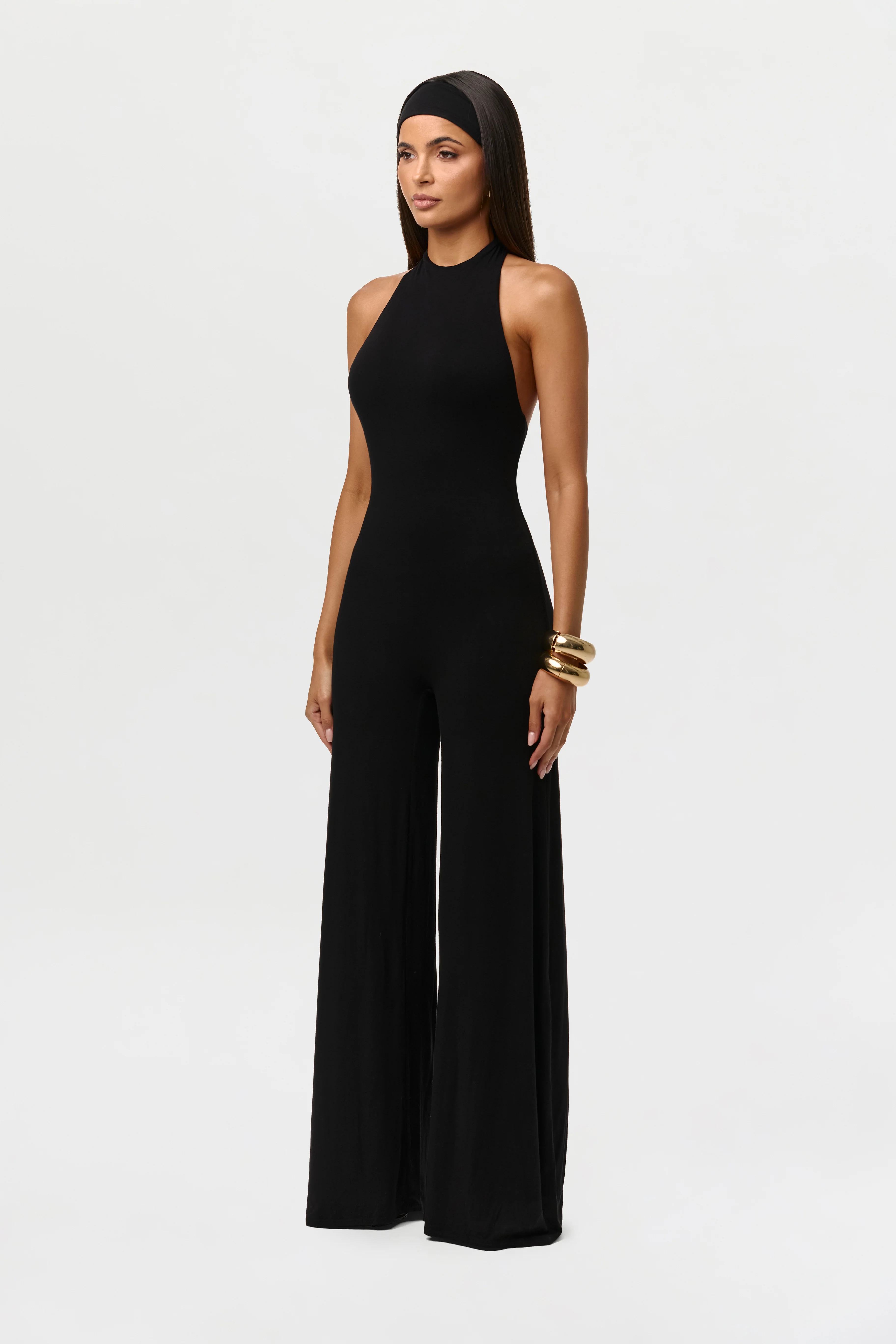 Smooth Halter Wide Leg Jumpsuit - Image 3
