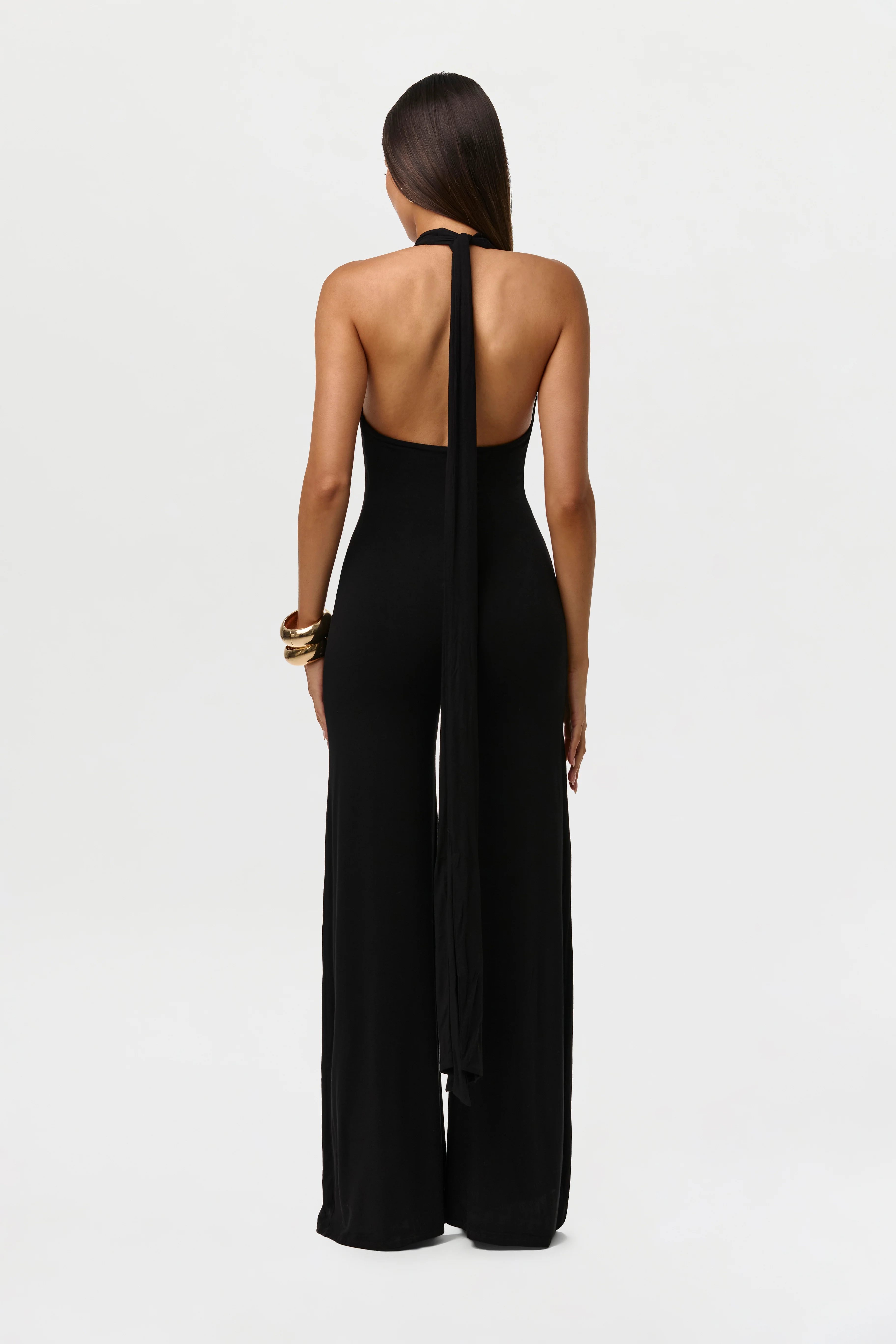Smooth Halter Wide Leg Jumpsuit - Image 4