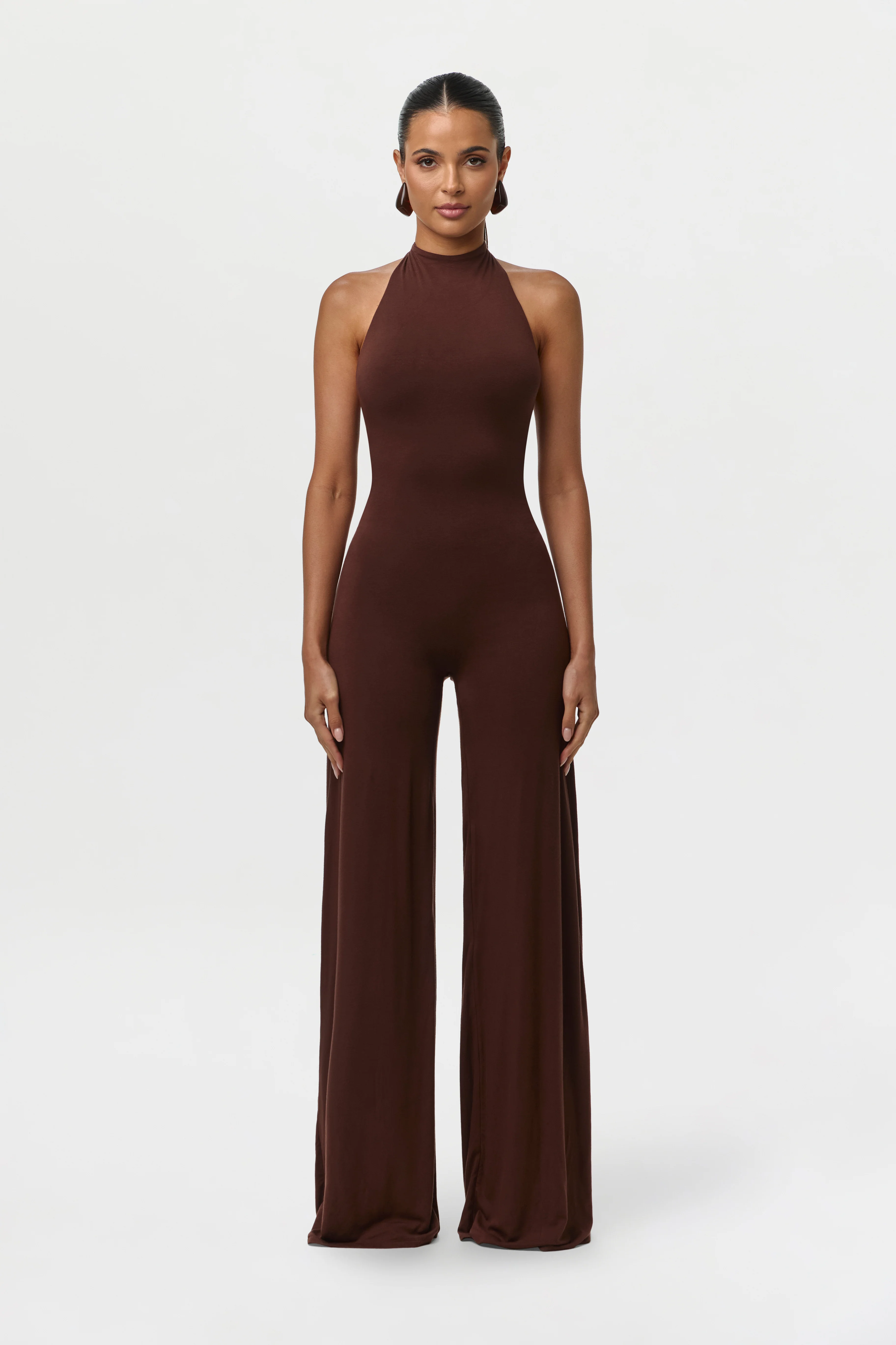 Smooth Halter Wide Leg Jumpsuit - Image 5