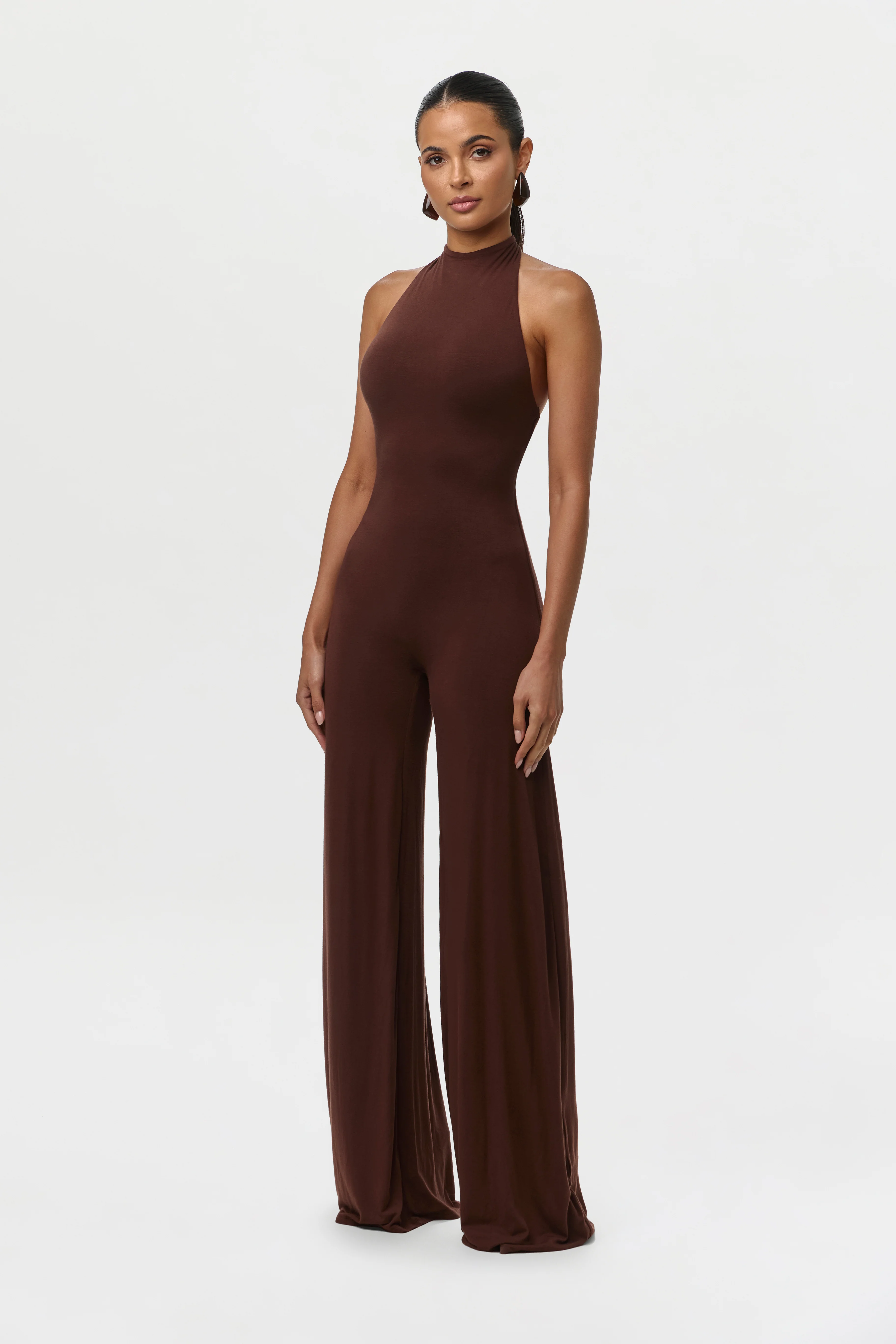 Smooth Halter Wide Leg Jumpsuit - Image 6