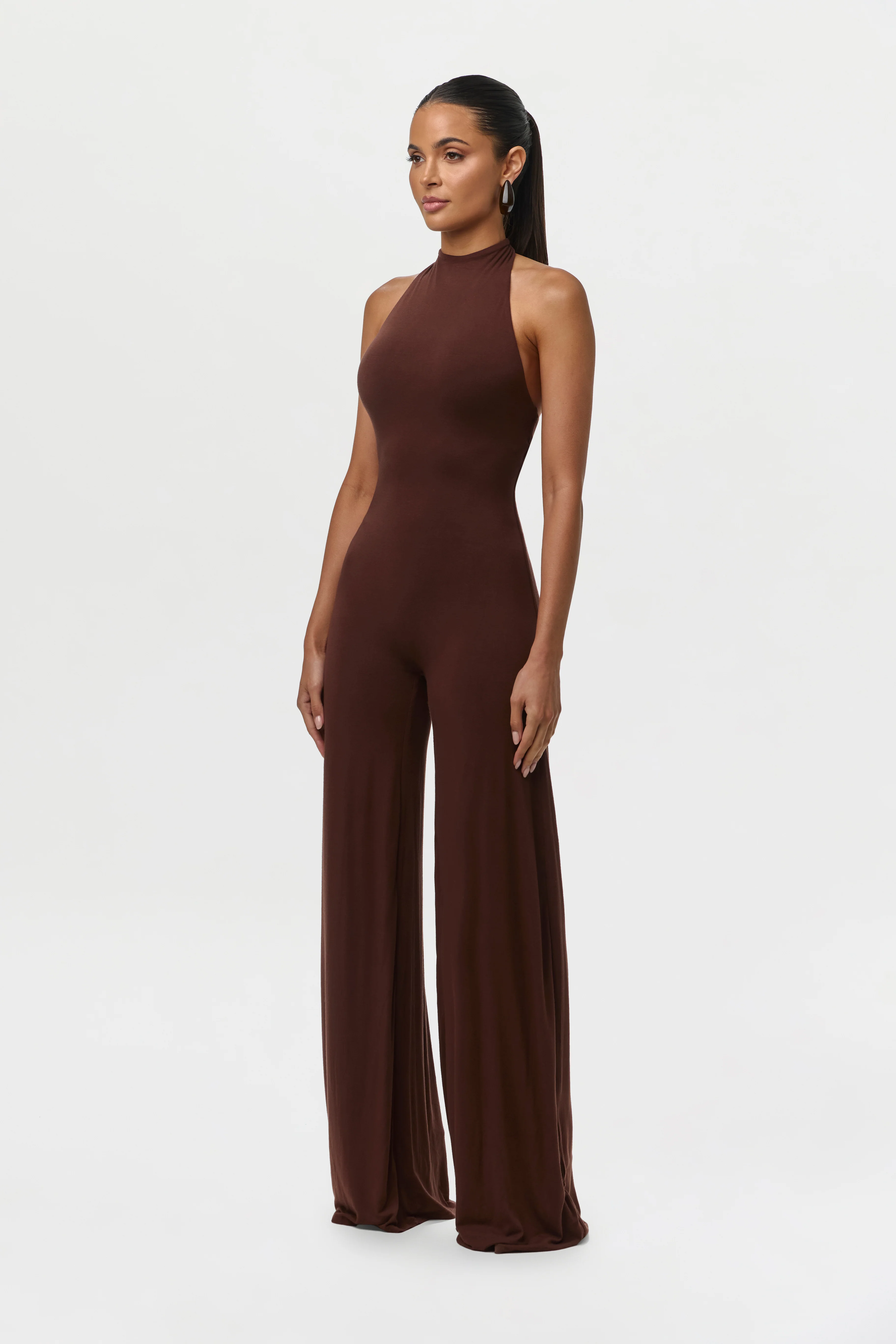 Smooth Halter Wide Leg Jumpsuit - Image 7