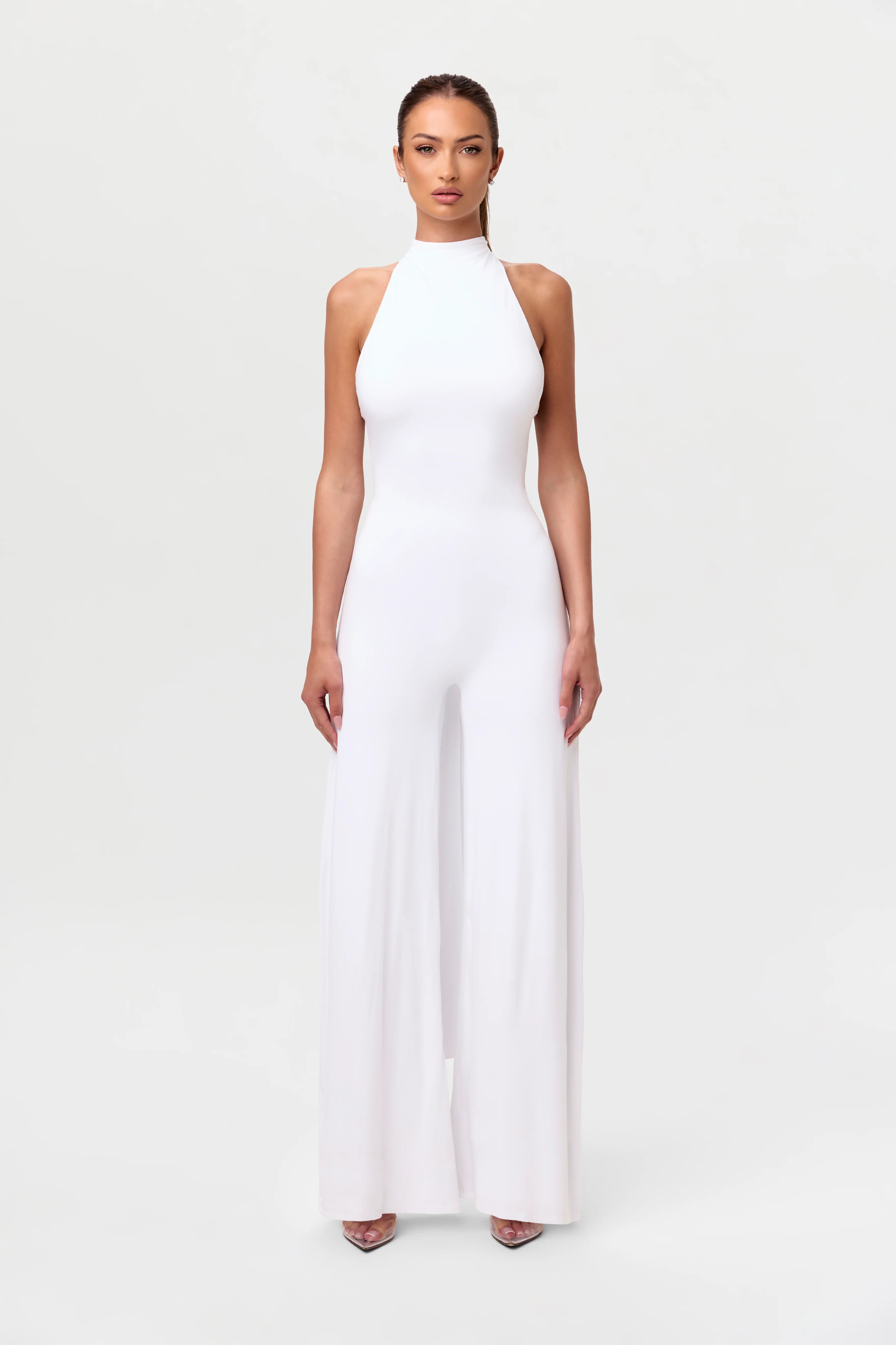 Smooth Halter Wide Leg Jumpsuit - Image 9